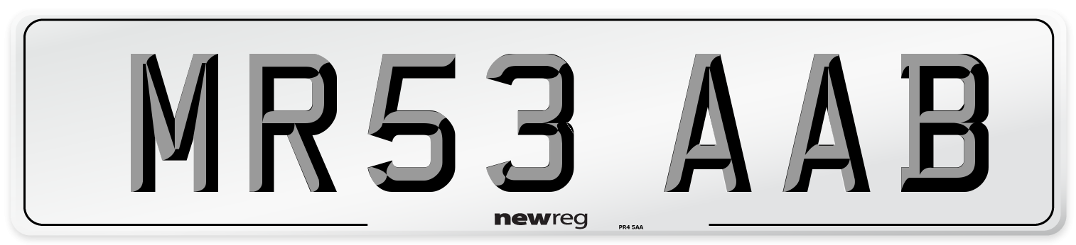 MR53 AAB Number Plate from New Reg